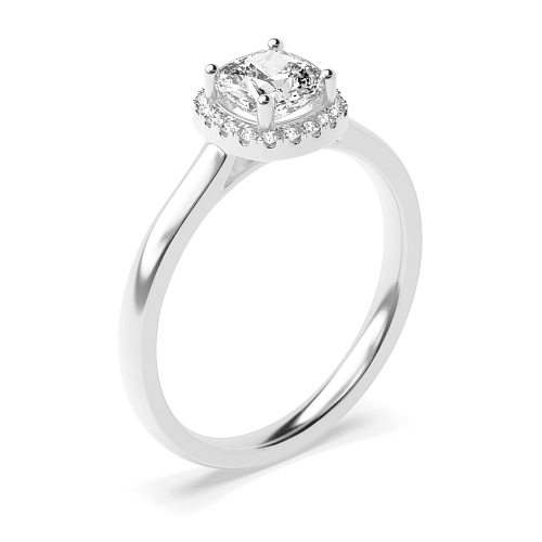 Cushion Classic low set Halo Engagement Rings