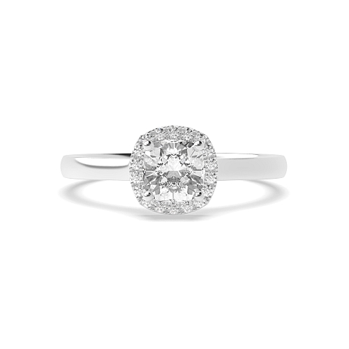 Cushion Classic low set Halo Engagement Rings