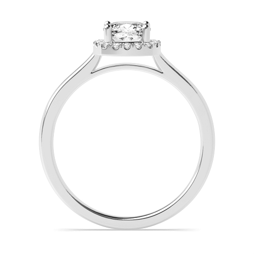 Cushion Classic low set Halo Engagement Rings
