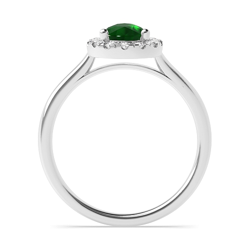 3 Prong Classic low set Emerald Halo Engagement Rings