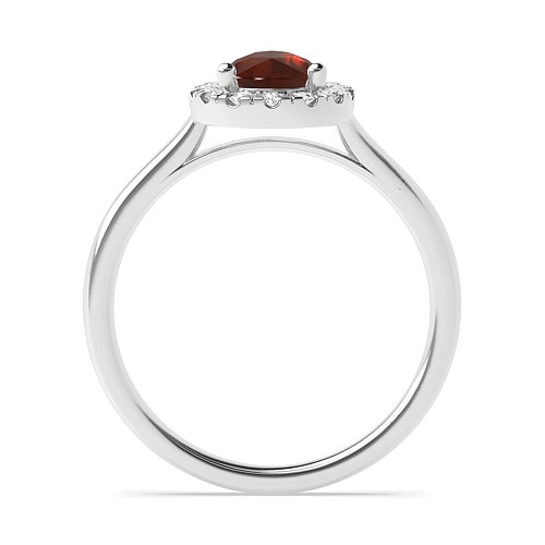 3 Prong Classic low set Garnet Halo Engagement Rings