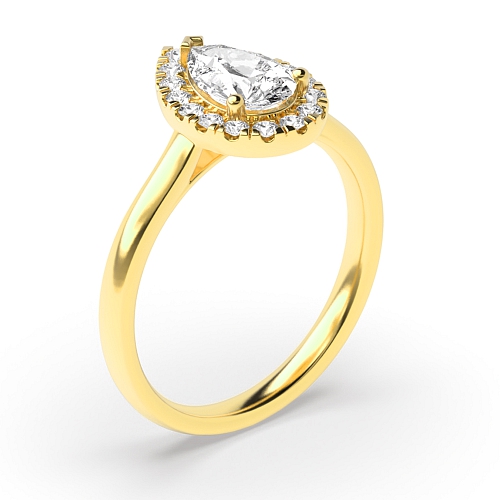 3 Prong Yellow Gold Classic low set Side Stone Engagement Rings