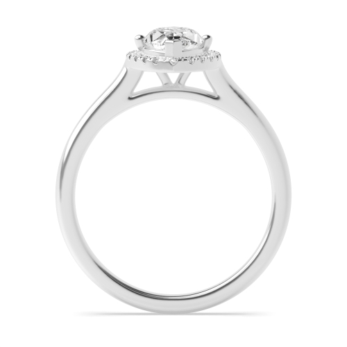 4 Prong Marquise Classic Plain Halo Engagement Ring