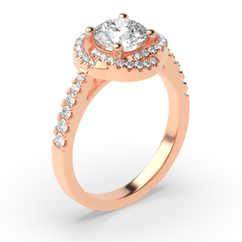 Bezel Setting Round Rose Gold Modern locking Unusual Engagement Rings