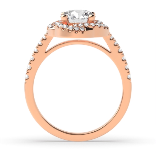 Bezel Setting Round Rose Gold Modern locking Unusual Engagement Rings