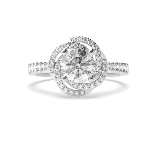 Bezel Setting Round Silver Modern locking Unusual Engagement Rings