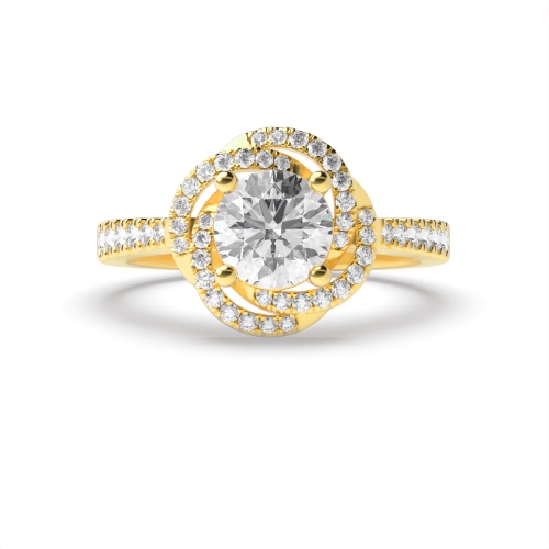 Bezel Setting Round Yellow Gold Modern locking Unique Engagement Rings