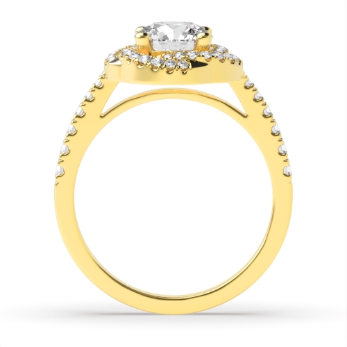 Bezel Setting Round Yellow Gold Modern locking Unique Engagement Rings