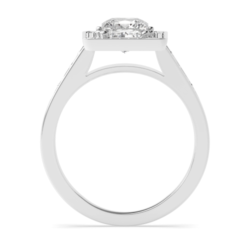 4 Prong Princess Designer Halo Engagement Ring