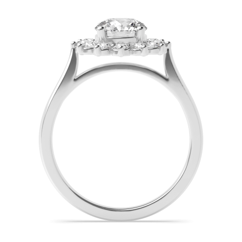 4 Prong Round Platinum Star Halo Engagement Rings