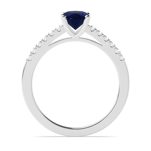 Oval Delicate shank Blue Sapphire Engagement Rings