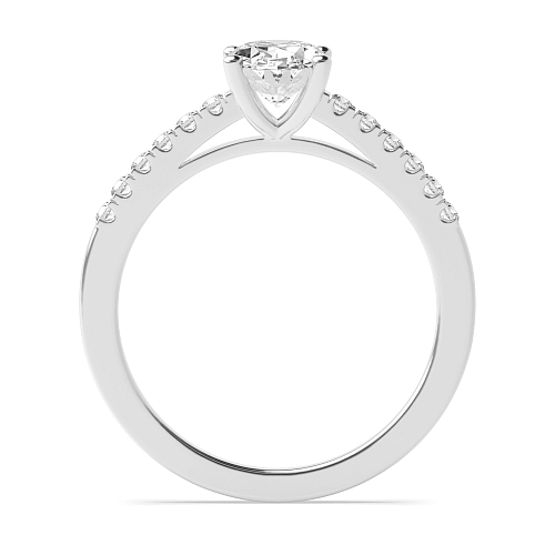 Oval Delicate shank Side Stone Engagement Rings