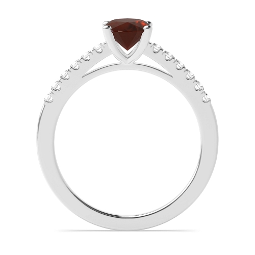 Oval Delicate shank Garnet Engagement Rings