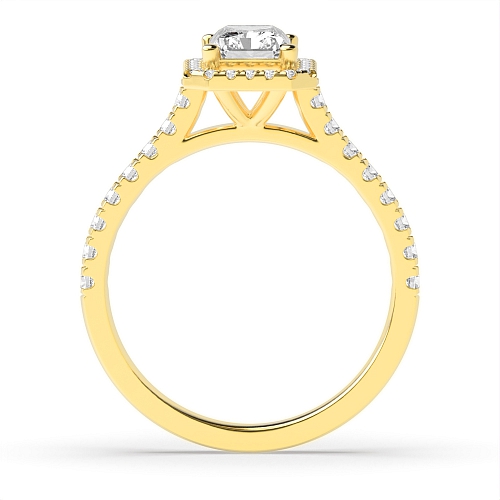 4 Prong Radiant Yellow Gold High set classic Engagement Rings