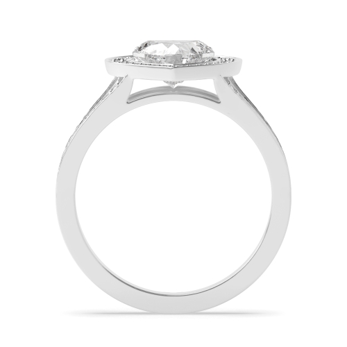 Prong Heart Spilt shoulder Side Stone Engagement Rings