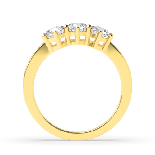 6 Prong Round Yellow Gold Equal Engagement Rings
