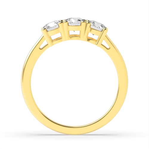 4 Prong Round Yellow Gold Basket set equal Engagement Rings