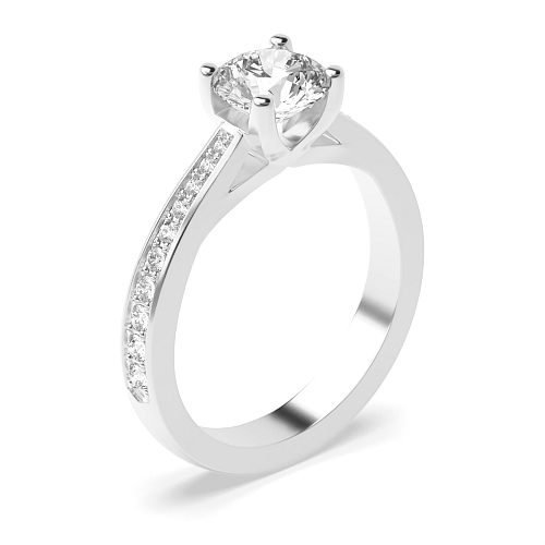 Round Delicate cross claw Moissanite Engagement Rings