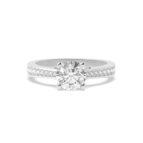 Round Delicate cross claw Moissanite Engagement Rings