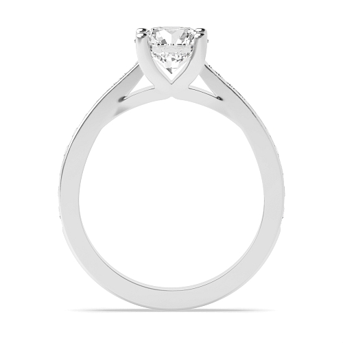 Round Delicate cross claw Moissanite Engagement Rings