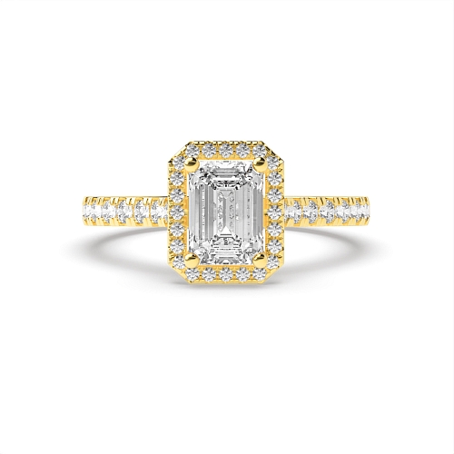 4 Prong Yellow Gold Pave Engagement Rings