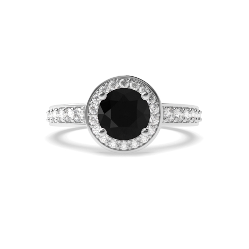 4 Prong Round Thick shank Black Diamond Engagement Rings