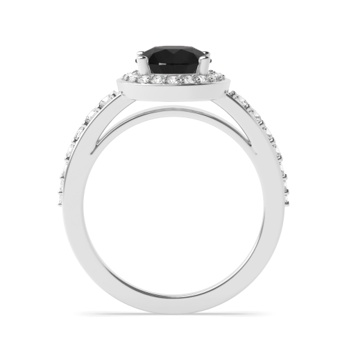 4 Prong Round Thick shank Black Diamond Engagement Rings