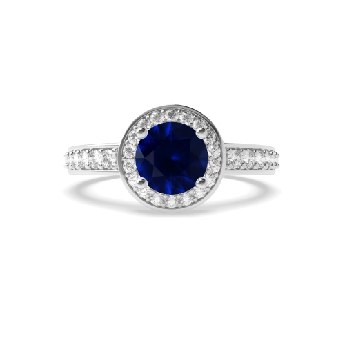 4 Prong Round Thick shank Blue Sapphire Engagement Rings