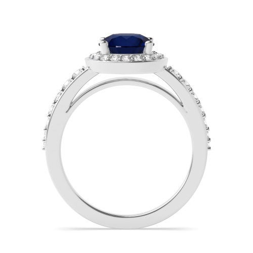 4 Prong Round Thick shank Blue Sapphire Engagement Rings