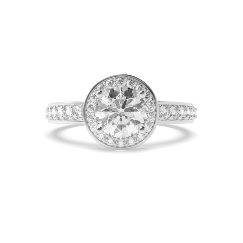 4 Prong Round Thick shank Side Stone Engagement Rings