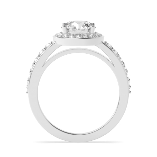 4 Prong Round Thick shank Side Stone Engagement Rings