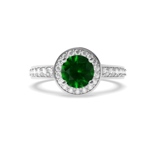 4 Prong Round Thick shank Emerald Engagement Rings