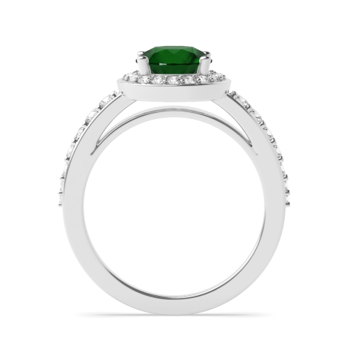 4 Prong Round Thick shank Emerald Engagement Rings
