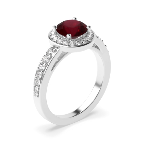 4 Prong Round Thick shank Ruby Engagement Rings