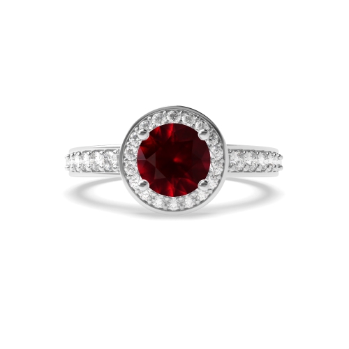 4 Prong Round Thick shank Ruby Engagement Rings