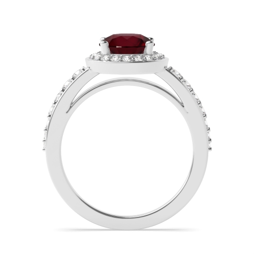 4 Prong Round Thick shank Ruby Engagement Rings