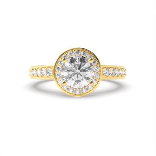 4 Prong Round Yellow Gold Thick shank Engagement Rings