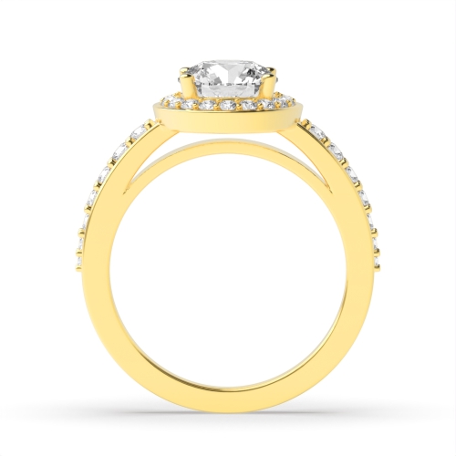4 Prong Round Yellow Gold Thick shank Engagement Rings