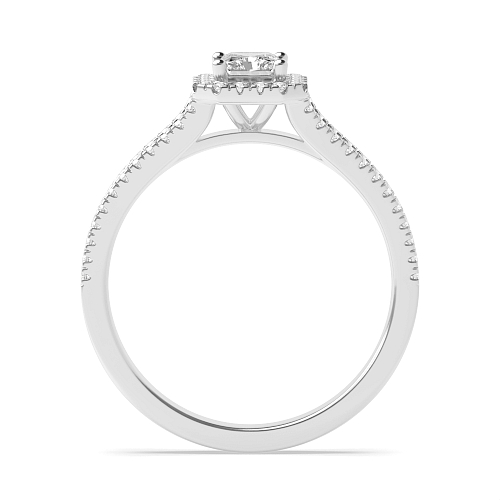 Radiant Split shoulder Halo Engagement Rings
