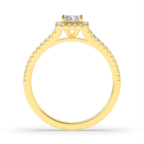 Radiant Yellow Gold Split shoulder Engagement Rings