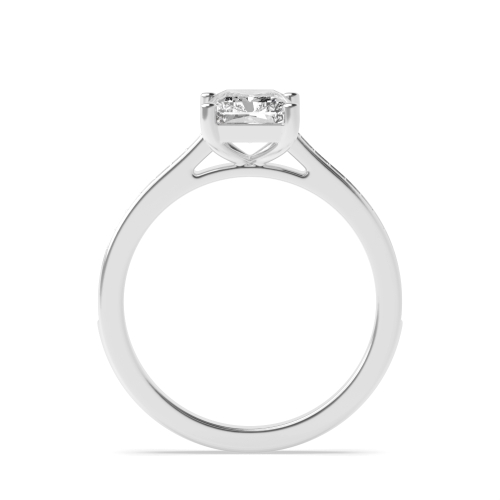 4 Prong Radiant Delicate Shoulder Side Stone Engagement Ring