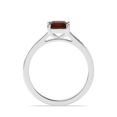 4 Prong Radiant Delicate shoulder Garnet Engagement Rings
