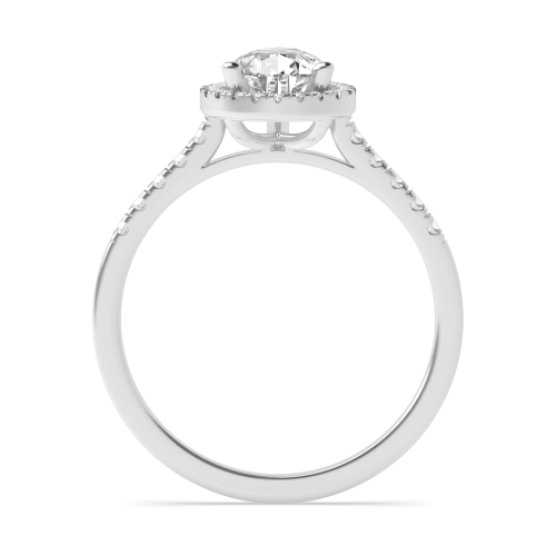 Prong Pear Delicate Halo Engagement Ring