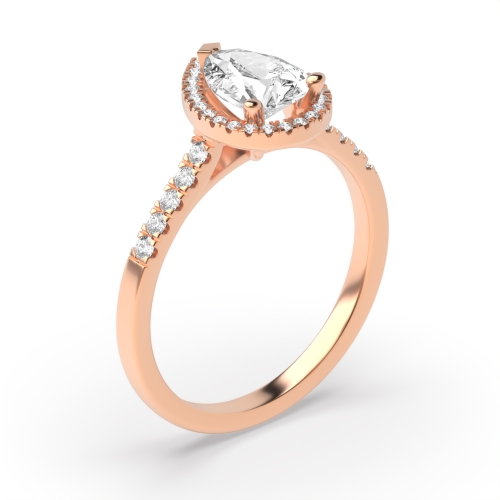 Prong Pear Rose Gold Delicate Engagement Rings