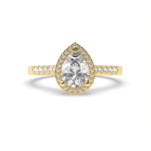 Prong Pear Yellow Gold Delicate Engagement Rings