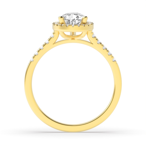 Prong Pear Yellow Gold Delicate Engagement Rings