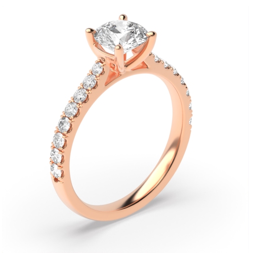 Delicate Tappering Down Side Stone Diamond Engagement Rings