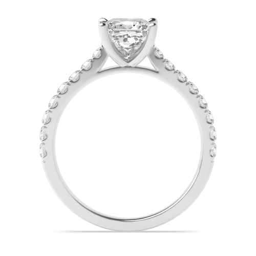 Princess Side Stone Engagement Ring