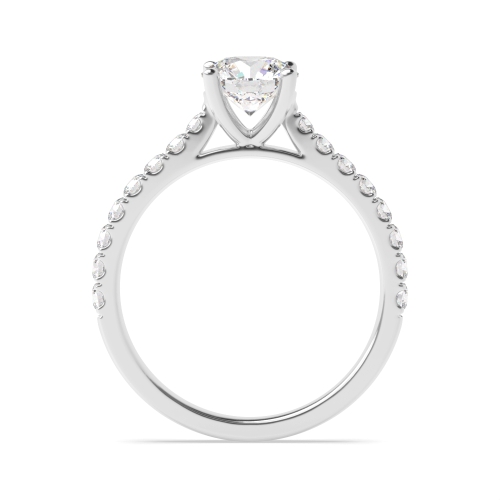 Round Side Stone Engagement Ring