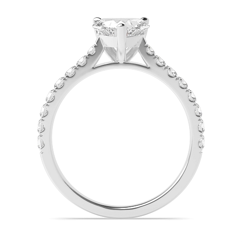 Prong Heart Classic pave set Engagement Rings